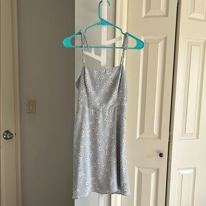 Floral Blue Spaghetti Strap Dress